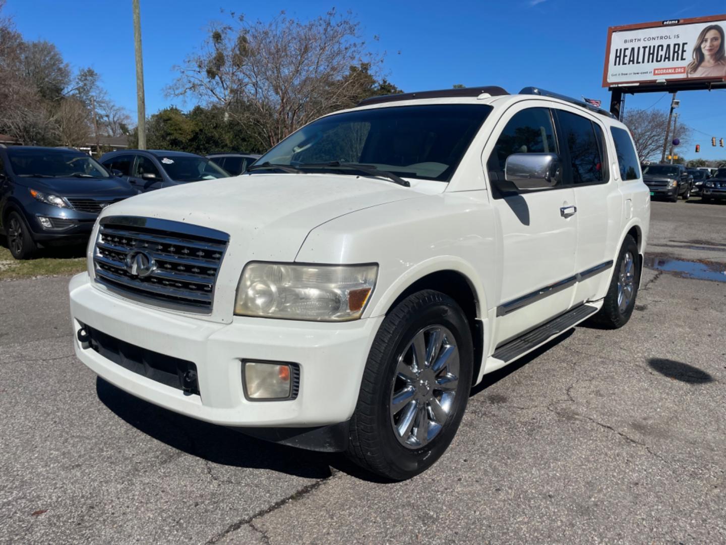 2008 WHITE INFINITI QX56 BASE (5N3AA08D18N) with an 5.6L engine, Automatic transmission, located at 5103 Dorchester Rd., Charleston, SC, 29418-5607, (843) 767-1122, 36.245171, -115.228050 - Photo#2